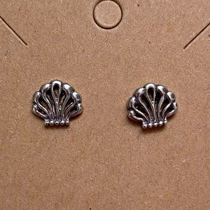 Sterling Silver Seashell Earring Studs